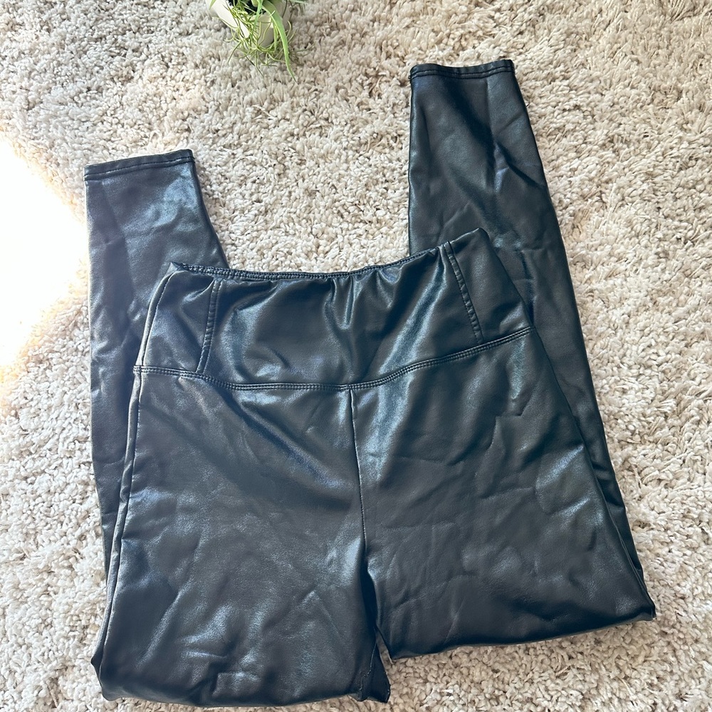 Love fire leather like clubbing going out evening stretchy thick legging…